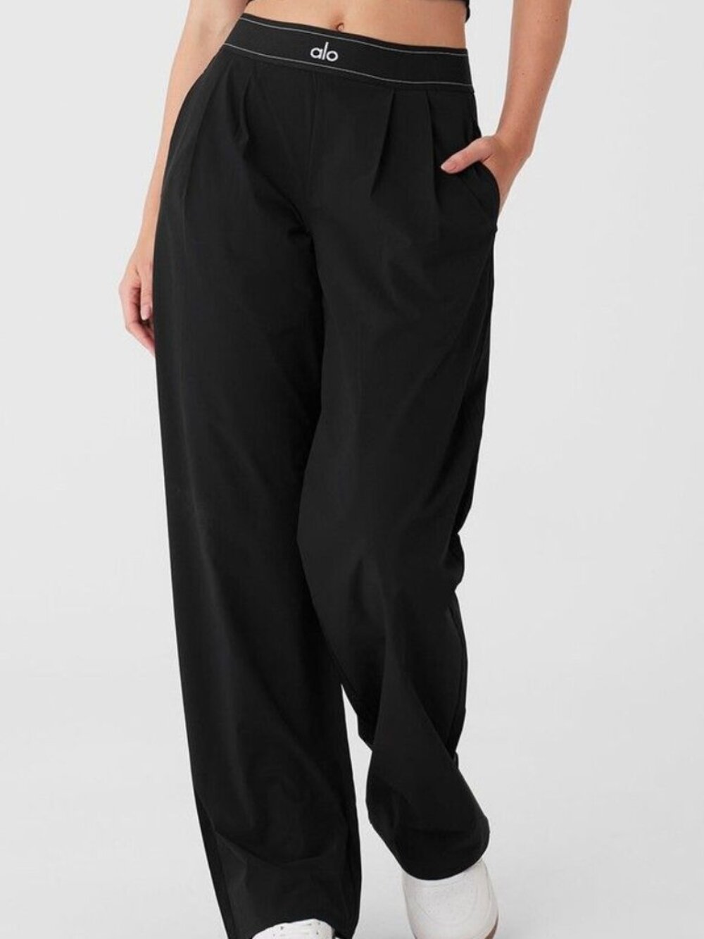 NWT👋ALO Yoga Suit Up Trouser Black Wide Leg🚀Regular 30" Inseam - Picture 11 of 12